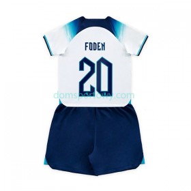 Koszulka Anglia Foden 20 Dziecięcy Domowe Koszulki Piłkarskie World Cup 2022 Krótki Rękaw